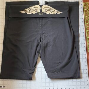 Victoria's Secret Black Fold-Over Waistwing Leggings